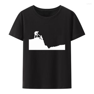 Erkek Tişörtleri Kaya Tırmanma Silhouette Pamuk Y2K T-Shirts Dağcılık Stili Erkekler Giyim Erkek Tişört Yaratıcı O-Neck Baskı Serin