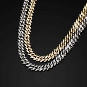 Wolf Tide 10/12mm Cuban Link Chain Necklace Real Gold Plated Smooth Surface Miami Curb Chains for Men Hip Hop Personalized Fashion Rapper Jewelry Bijoux Gift