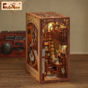 Puppenhaus Zubehör CUTEBEE Buchecke Kit DIY Miniatur Buchecke mit Touch Light House Modellbau Erwachsene für Dekoration Geschenk Secret Rhythm 230417