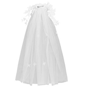 Veli da sposa per ragazze, moda, copricapo floreale, ghirlanda di fiori da sposa, corona di pizzo di cristallo con perle (bianco)