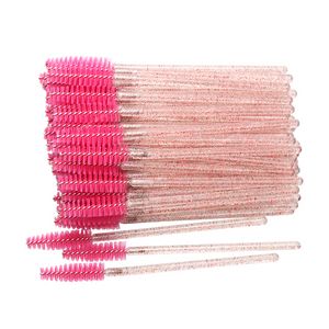 50 Pcs Disposable Crystal Eyelash brush Mascara Wands Applicator Diamond Eye Lash brushes Eyelash Extension women Makeup tools Makeup Tools AccessoriesMakeup