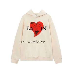 Designer Lanvins Classic Hoodie Letter Love Flocking Print Loose Versatile Men Women Lovers Fashion Leisure Time Warm Trend tröja 923 222