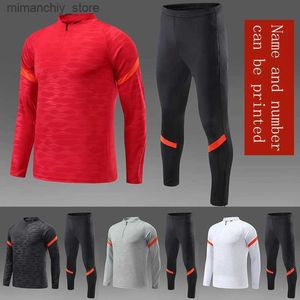 Collectable 2021 Soccer Jerseys Set Long Seve Survetent Football Kits Men Child Running Jackets Sport Training Tracksuit Uniforms Suit Q231118