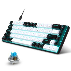 Klawiatury 68 Klawisze Mechaniczna klawiatura Ergonomia RGB Zwrotu LED Zatrzymywana gra w niebieskim przełączniku do PC Laptop Office 231117