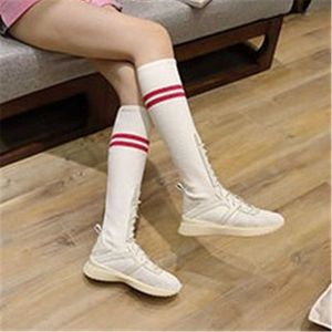 winters Boots Knee Length Sock Shoes for Women in Autumn New Breathable Casual Elastic Inner Increase High Tube Boots Trend