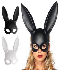 Bar coelho feminino menina sexy orelhas de coelho máscara bonito coelho orelhas longas máscara de bondage halloween masquerade festa cosplay traje adereços 7114305