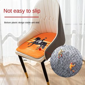 Modern Horseshoe-Shaped Leather Chair Dining Chair Cushion American Light Luxury Style Orange Sofa Pineapple Chair Cushion with Radian