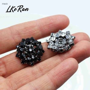 Button Hair Clips Barrettes NEW 10Pcs 22MM All Black metal Rhinestone Buttons Shank Diamante Accessories DIY for Wedding Decoration Sewing Clothing Buttons