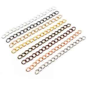 50pcs/lot 50mm 70mm 5x4mm Necklace Extension Chain Bulk Bracelet Extended Chains Tail Extender For DIY Jewelry Making Findings Jewelry MakingJewelry Findings