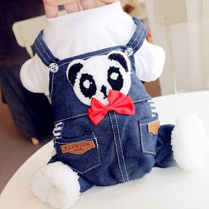 Hundebekleidung, süße Panda-Kleidung, Winter-Haustier-Overall, Mantel, Jacke, Jeans, Kleidung für Kostüm, Welpen, warme Outfits