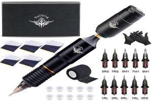 Tattoo-Maschinen-Set, professionelles kabelloses Tattoo-Maschinen-Set, Rotationsstift mit Patronennadeln, Permanent-Make-up-Maschinenzubehör 227692547