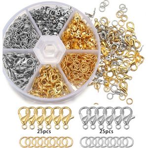 450-1450 pz/scatola Kit per la creazione di gioielli Chiusura a moschettone Anelli di salto aperti Fine Crimp Perline Set di scatole Bracciale fatto a mano Risultati di collane Creazione di gioielliAccessori di gioielli