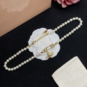 Fashion Designer Luxury Pendant Necklaces Brand Women Jewelry Saturn Chokers Metal Pearl Planet goldChain necklace cjeweler Trend For Woman lkty