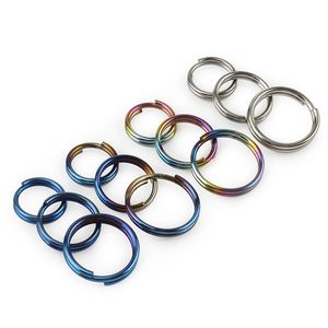 10 pz / lotto Titanio 10mm / 12mm / 14mm Portachiavi EDC Attrezzo Esterno Multicolor Titanio Portachiavi All'ingrosso Escursione di campeggioAttrezzi esterni Sport di alta qualità