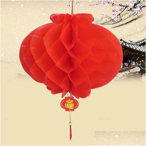 Party Decoration New Year Christmas Waterproof Red Chinese Paper Lanterns For Outdoor Hanging Festival Lantern ZA4921 Drop Delivery DHXJF