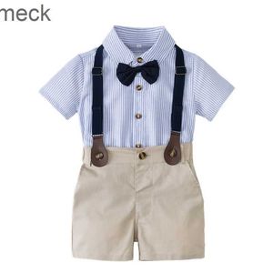 Kläder sätter pojkar sommardräkt baby pojke bomullsskjorta kort ärm shorts 2 stycken barnkläder set 1-5 år