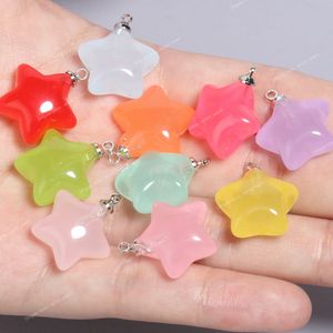 10pcs/lot Mixed Cute Resin Star charms pendants for bracelets necklace earrings jewelry making diy Keychain parts 20x17.5mm Fashion JewelryCharms 10 pcs star