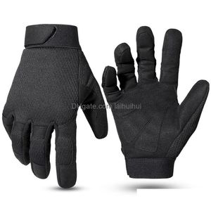 Motorcycle Gloves Five Fingers Mticam Tactical Antiskid Army Military Bicycle Airsoft Shoot Paintball Work Gear Camo Fl Finger Men W Dhi8I