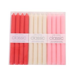 Candele Confezione classica in cera di paraffina da 4 candele lunghe a forma affusolata 25 cm Decorazioni fatte a mano senza fiamma Regalo Cena a casa per candela da tavolo Vale Dhjgh