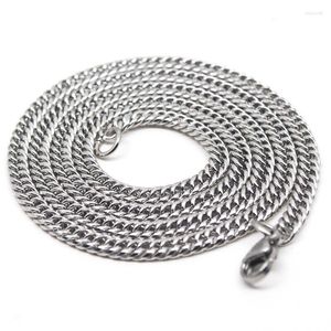 Kedjor mxgxfam 50/60/70/80 cm vit lång figaro halsband juvelery 4 mm för män 316L titanium stål no blekning
