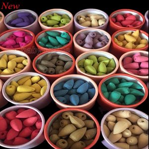 25pc/Box Backflow Cone Incense Natural Plant Cones Incense Indoor Office Aromatherapy Sandalwood Lavender Jasmine Incense FY2704