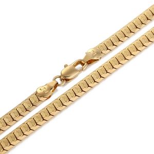 Catene 5mm Scale Nugget Link Chain Collana color oro giallo per donna Uomo GN159