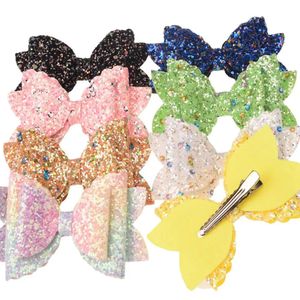 Headwear Acessórios para o cabelo 42 PCS Boutique Bows 5 cm * 8,5 cm Dot Sequin Bow Glitter Hair Bows Acessórios para o cabelo têm grampos de cabelo ou nenhum acessório de headwear com clipe 231118