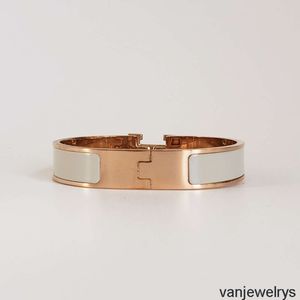 2024 Nya designer armband klassiska stål Bangle lyxmärke 18K Rose Gold Women 12mm bred med presentväska