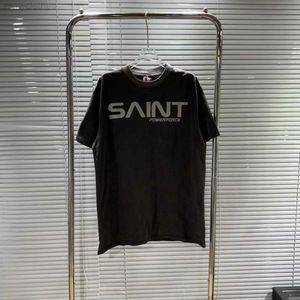 Saint Michael 23SS Men T Shirt Washed Distress Vintage Casual Oversized Short Sleeve