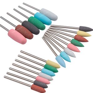 Cortador de moagem de silicone de borracha para manicure pedras drill bit machine acessórios de manicure bit buffer buffer polerizador ferramenta de ferramenta de unhas de ferramentas de unha acessórios de broca