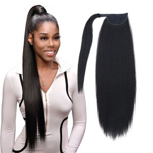 Synthetic Ponytail Hair Extension 28inches Clip in Hairpiece Wrap Around Pigtail Long Soft Pony Tail Fake Hair