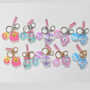 Keychains KPOP Keychain 1PCS ITZY WDZY Character Acrylic Double-Sided Yeji Lia Ryujin Chaeryeong Yuna Keyring Bag Accessories