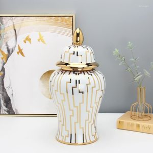 Aufbewahrungsflaschen, europäische leichte Luxusvase, Teekanne, Gold, allgemeines Zuhause, Wohnzimmer, Arbeitszimmer, Muster, Ornamente, dekorativ