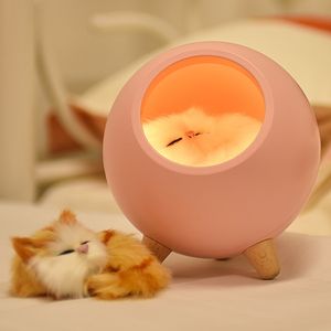 Lamps Shades Drop LED Night Lamp Decorate Desk Light Battery Dream Cat Holiday Creative Rechargable Bulb for Baby Dedroom Luminar 230418