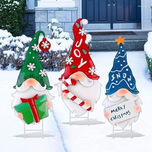 パーティーの装飾クリスマスデコレーションヤードサインと屋外庭用芝生の道路装飾のための防水ノームステーク