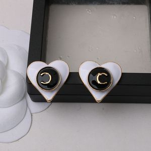 Design Brand Double Letter Styles Stud Earrings High Quality Geometric Drip Oil Peach Heart Earring Fashion Womens Annulus Eardrop Jewelry Earring