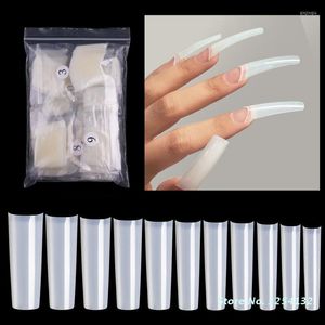 Unghie finte 550Pcs C Curve Nail Tips XXL Acrilico Falso Extra Lungo French Half Cover Square 11Size