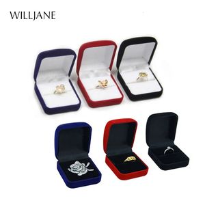 10PC Jewelry Boxes Wholesale Ring Packaging Box Black Velvet Jewelry Display Storage Folding Box Wedding Ring Valentine's Day Gift Organizer 231118
