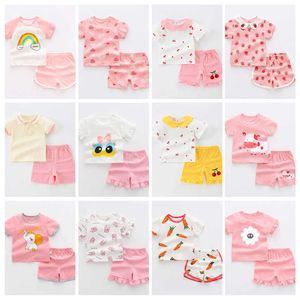 Abbigliamento Cotone Infantile Vestiti per ragazza Neonato Vestito estivo Set per bambini Maglietta carina Bambino Bambino Abiti quotidiani Morbido da indossare P230418