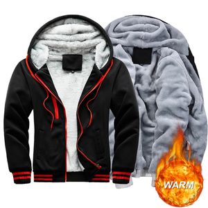 Mens Hoodies Sweatshirts Kalın Kış Kış Sıcak Yün Fermuar Kapattı Günlük Spor Giyim Sokak Giyim 231118