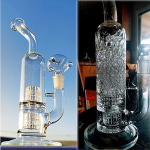 Mobius Big Glass Bongud Tubos Herb tigela seca tigela dablilhas duplas matriz estéreo duplo bongues de água de 18 mm 11,8 polegadas