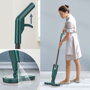 Mops Electric spin mop Household Water spray mop wet and dry Multifunction Handheld cordless mop USB charging self cleaning tool 230418