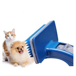 Cão Grooming Pet Dog Grooming Matic Depilação Pente Push Plate Cat Mas Anti Derramamento One-Click Drop Delivery Home Garden Pet Supplie Dh1Yp