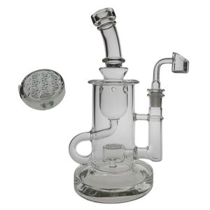 SOL Dab Rig Glass Recycler Bong Hookah Water Pipe - Joint Size 14.4mm, Thick Base, Green