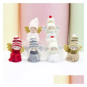 Juldekorationer Creative Lovely Angel Girl Plush Doll Pendant Kids Xmas Gift Toy Christmas Tree Ornaments Window Party D DH83G
