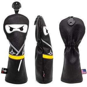 Andra golfprodukter Golf Club Headcover Set Aliennana Black Ninja Driver Head Cover Fairway Golf Headcvoer Hybird Blade Putter Mallet Putter Cover 267