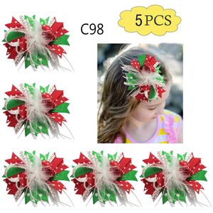 Akcesoria do włosów do włosów za darmo 5pcs -B bokary włosów inspirowane świętem Bożego Narodzenia świąteczne klipsy Santa Clause Big Hair Accessories Snowman Opaski 231118