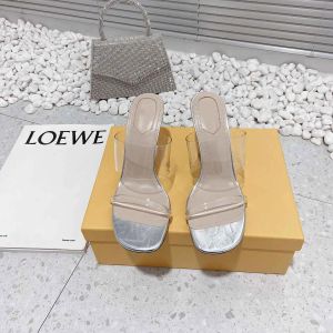 Sandali trasparenti estivi caldi tacchi alti tacchi alti da donna suola galvanizzata moda multiuso tutto fabbrica scarpe designer di lusso