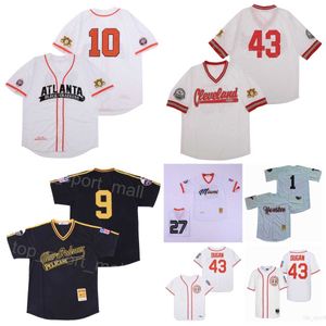 Film Baseball Maglie nere della Negro League 43 Jimmy Dugan 1 Button Down 10 Crackers Rockford Peaches Una lega tutta loro 1992 Base fresca Cucita Colore Traspirante