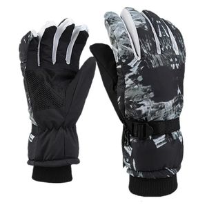 Ski Gloves Mens Black Ultralight PU Waterproof Winter Warm Snowboard Bike Riding Windproof 231117